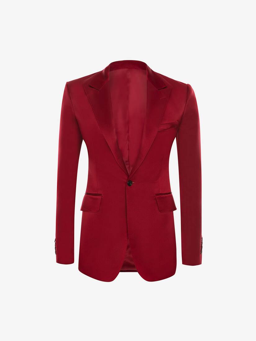 Chaquetas Alexander McQueen Satin Duchesse Tuxedo Hombre - Rojos - Mexico 918-HDXFWI